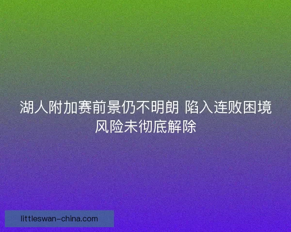 湖人附加赛前景仍不明朗 陷入连败困境风险未彻底解除