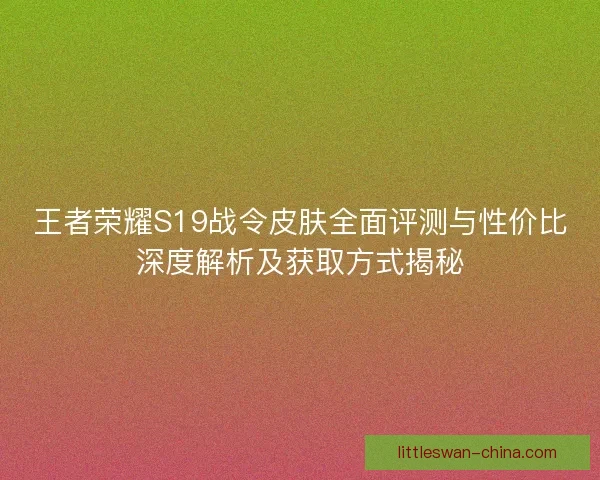 王者荣耀S19战令皮肤全面评测与性价比深度解析及获取方式揭秘
