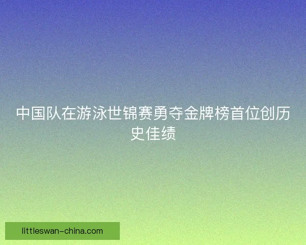 中国队在游泳世锦赛勇夺金牌榜首位创历史佳绩