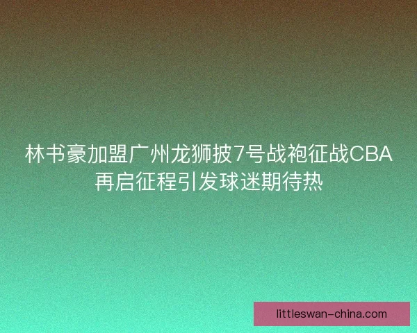 林书豪加盟广州龙狮披7号战袍征战CBA再启征程引发球迷期待热